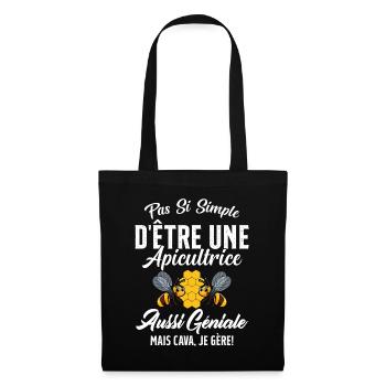 Si Simple D'être Une Apicultrice Géniale Citation - Sac en tissu - noir - Devant