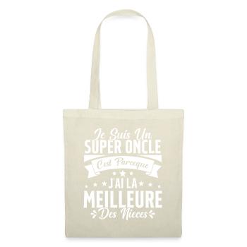 Un Super Oncle Cadeau Humour Nièce Tonton - Sac en tissu - nature - Devant
