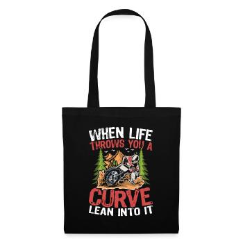 When Life Throws You A Curve Lean Into It - Stoffbeutel - Schwarz - Vorne