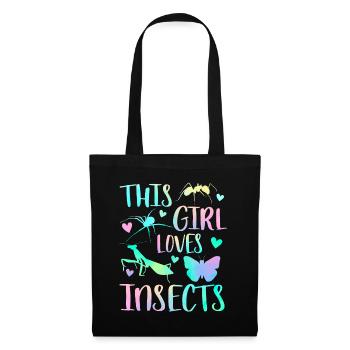 Cette fille aime les insectes - Sac en tissu - noir - Devant