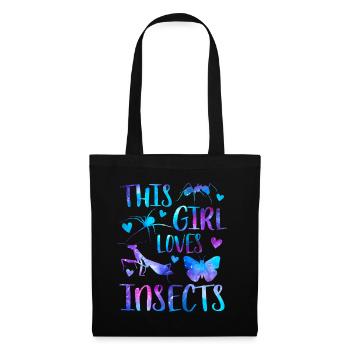 Cette fille aime les insectes - Sac en tissu - noir - Devant