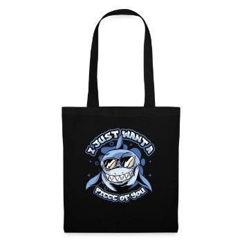Je veux juste un morceau de toi, requin - Sac en tissu - noir - Devant