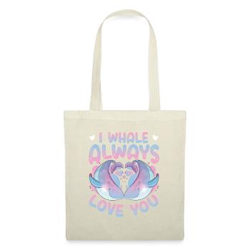 Je t’aime toujours baleine bleue - Sac en tissu - nature - Devant