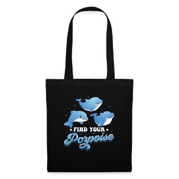 Find Your Porpoise Marine Biologist Dolphin - Tote Bag - black - Front