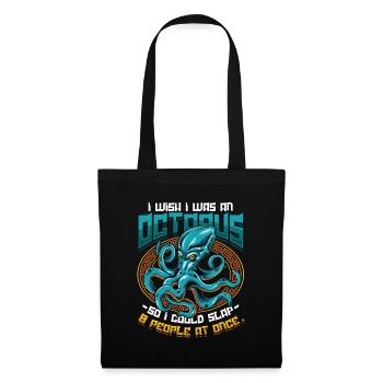 Slap 8 Menschen Auf Einmal Octopi Funny Octopus - Stoffbeutel - Schwarz - Vorne