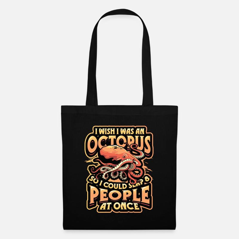 Slap 8 Menschen Auf Einmal Octopi Funny Octopus - Stoffbeutel - Schwarz