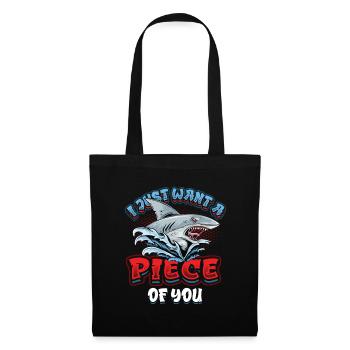 Je veux juste un morceau de toi, requin - Sac en tissu - noir - Devant