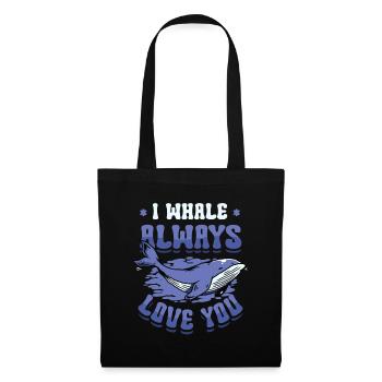 Je t’aime toujours baleine bleue - Sac en tissu - noir - Devant