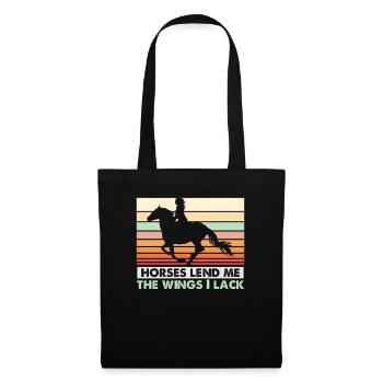 Design équestre et équestre pour les amoureux des chevaux - Sac en tissu - noir - Devant