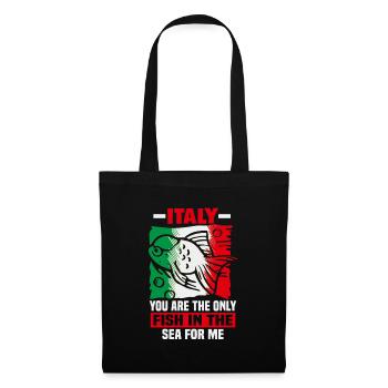 Italie vacances à la plage au bord de la mer Design beach motif - Sac en tissu - noir - Devant