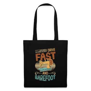 I drive fast and barefoot sewing machine Sewer - Tote Bag - black - Front