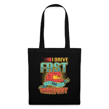 I drive fast and barefoot sewing machine Sewer - Tote Bag - black - Front