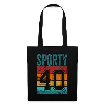 40. Geburtstag 40 Jahre alt Sportliche 40 - Stoffbeutel - Schwarz - Vorne