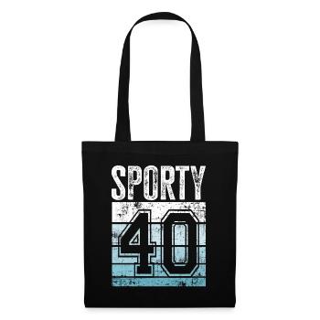 40. Geburtstag 40 Jahre alt sportliche 40 - Stoffbeutel - Schwarz - Vorne