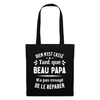 Rien n'est cassé tant que Beau Papa le réparer - Sac en tissu - noir - Devant