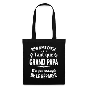 Rien n'est cassé tant que Grand Papa le réparer - Sac en tissu - noir - Devant