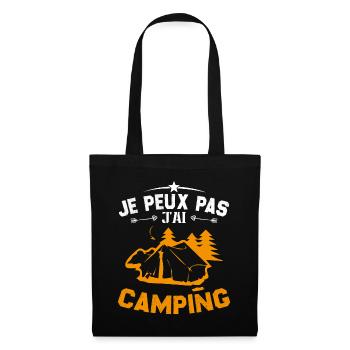 Je Peux Pas J'ai Camping - Sac en tissu - noir - Devant