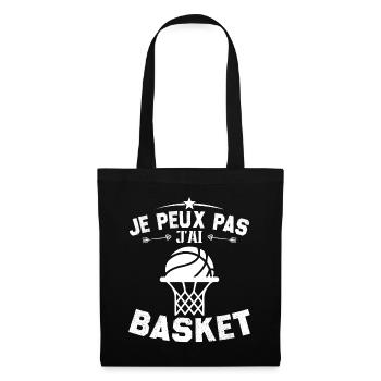 Je Peux Pas J'ai Basket Cadeau Joueur De Basket - Sac en tissu - noir - Devant
