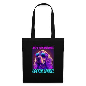 Dog saying Cocker Spaniel pour les amoureux des chiens - Sac en tissu - noir - Devant