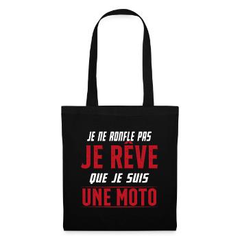 Je ne ronfle pas je rêve de moto ma passion - Sac en tissu - noir - Devant
