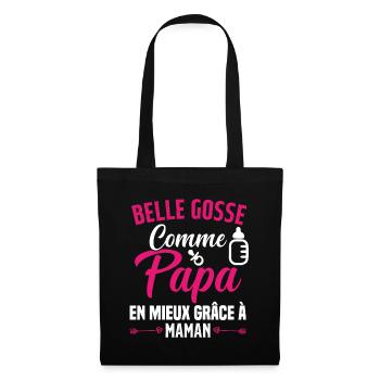 Belle Gosse Comme Papa Cadeau Belle Fille - Sac en tissu - noir - Devant