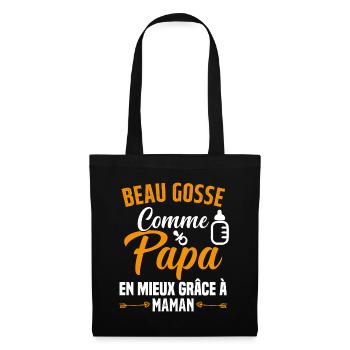 Beau Gosse Comme Papa Cadeau Maman Body Enceinte - Sac en tissu - noir - Devant