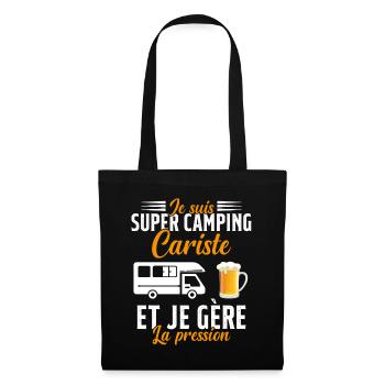 Super Camping Cariste et Je Gère la Pression - Sac en tissu - noir - Devant
