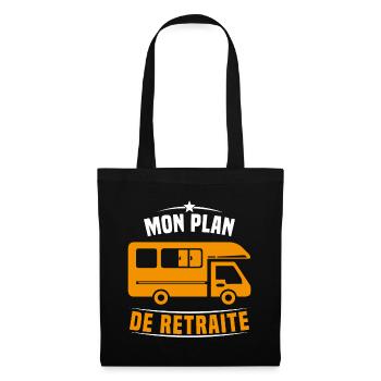 Mon Plan de Retraite Camping Car Humour Cadeau - Sac en tissu - noir - Devant