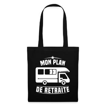 Mon Plan de Retraite Camping Car Humour Cadeau - Sac en tissu - noir - Devant