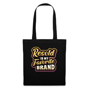 Resold Is My Favorite Brand Flohmarkt Thrifting - Stoffbeutel - Schwarz - Vorne