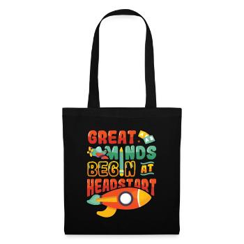 Great minds start with a head start, Abcd Teacher - Tote Bag - black - Front