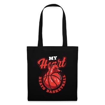 My heart beats basketball player, basketball fan - Tote Bag - black - Front