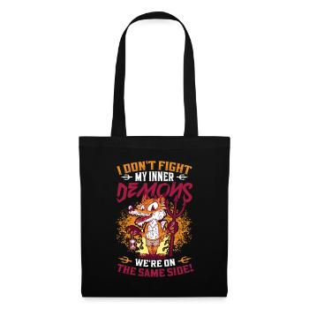 J’aime mes démons intérieurs, l’humour gothique. - Sac en tissu - noir - Devant
