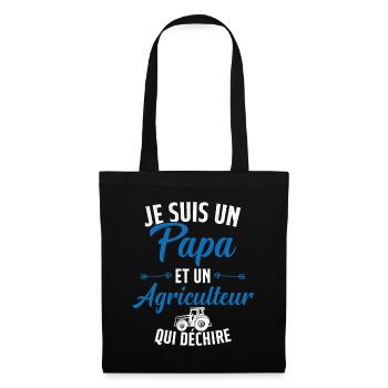 Papa et agriculteur qui déchire - Sac en tissu - noir - Devant