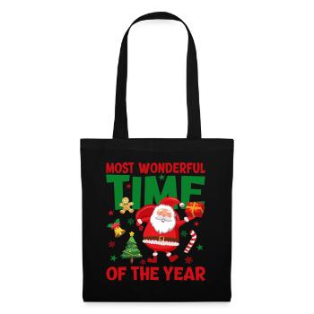 Noël est le plus beau moment avec Saint-Nicolas - Sac en tissu - noir - Devant