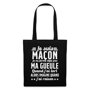 Maçon humour je ne ferme pas ma gueule maçonnerie - Sac en tissu - noir - Devant