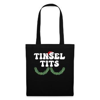 Drôles de chemises de Noël pour couples, mésanges de guirlandes - Sac en tissu - noir - Devant