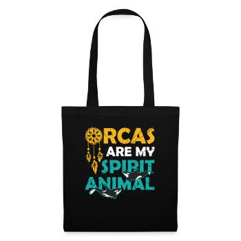 Der Orca Ist Mein Seelentier, Wal, Orca. - Stoffbeutel - Schwarz - Vorne