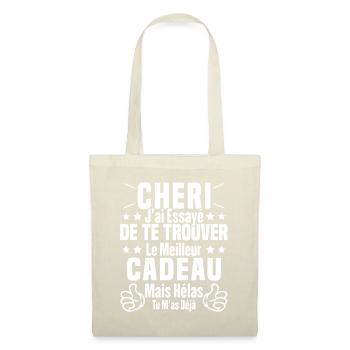 Chéri Saint Valentin Amour Couple Humour - Sac en tissu - nature - Devant