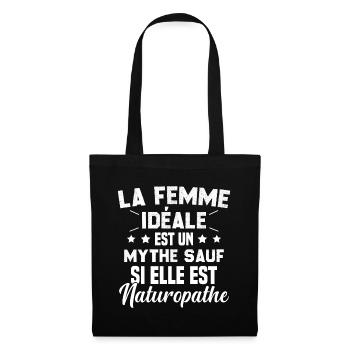 La femme idéale est un mythe sauf naturopathe - Sac en tissu - noir - Devant