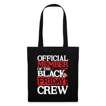 Official Member Of The Black Friday Crew - Stoffbeutel - Schwarz - Vorne