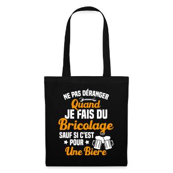 Ne pas déranger quand je fais du bricolage Humour - Sac en tissu - noir - Devant