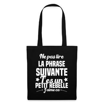 Ne pas lire la phrase suivante - Sac en tissu - noir - Devant