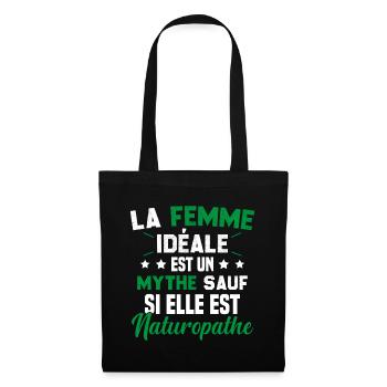 La femme idéale est un mythe sauf naturopathe - Sac en tissu - noir - Devant