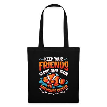 Funny pun clownfish anemones - Tote Bag - black - Front