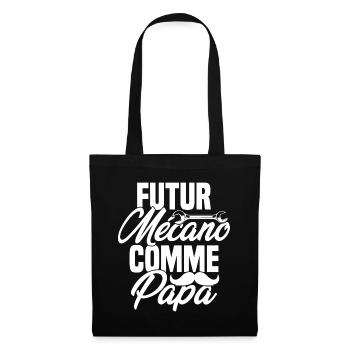 Futur mécano comme papa Cadeau futur mécano - Sac en tissu - noir - Devant