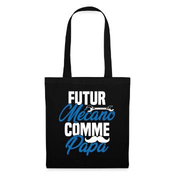 Futur mécano comme papa Cadeau futur mécano - Sac en tissu - noir - Devant
