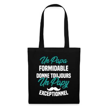 Papa Formidable Donne Toujours Papy Exceptionnel - Sac en tissu - noir - Devant