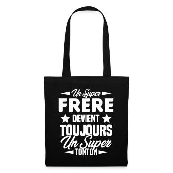 Un super frère devient toujours un Super Tonton - Sac en tissu - noir - Devant