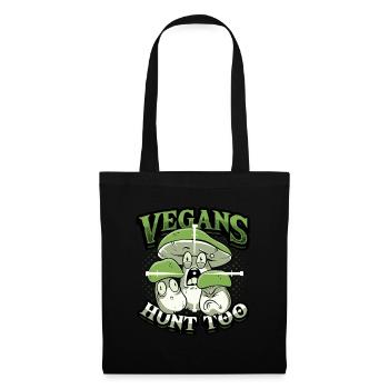 Veganer Jagen Zu Pilzjagd - Stoffbeutel - Schwarz - Vorne
